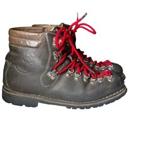 VTG Mens Stellina Hiking Hunting Mountaineering Work Boots Leather Sz 9.5”